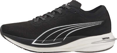 Puma Deviate Nitro Womens Running Shoes Black Cushioned Carbon Sports Trainers