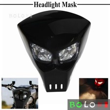 Faros calavera negros para motocicleta Honda Suzuki Yamaha Kawasaki bicicleta de calle