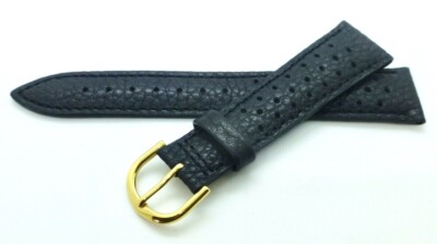 Vintage 1960s/70s Leather Watch Band Strap with Gold Colour Buckle for OMEGA