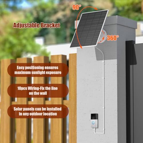 Solar Panel for Ring Doorbell,Solar Charger for Ring Video Doorbell