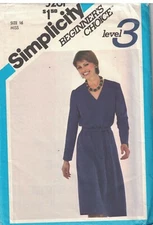 5261 Vintage Simplicity Sewing Pattern Misses Slim Fitting V Neck Dress OOP SEW