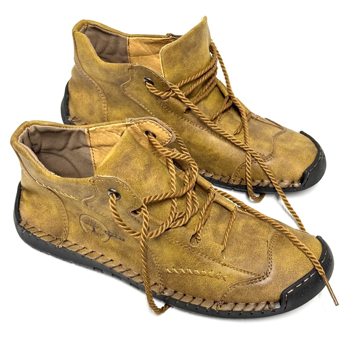 Fashion Brand 100% Caoutchouc Rubber Men's Brown Lightweight Lace