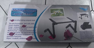 Laptop Stand Portable Desk Multifunctional With Cooling Fan Aluminium Black