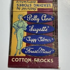Polly Ann clothes Matchbook Cover ￼￼￼Findlay Ohio Forest City St Louis Girl