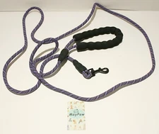 MayPaw Rope Dog Leash Braided Reflective Foam Padded Handle 8' SMALL BREEDS