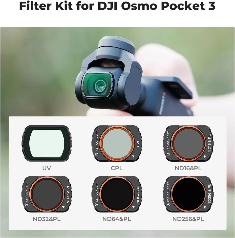 K&F Concept Magnetic Filter Kit fr DJI Osmo Pocket 3 Filter Set HD Optical Glass - Image 2 of 4