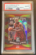 2023 Donruss Optic Shaquille O'Neal Winner Stays Lime Green /149 PSA 10 Gem Mint