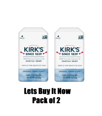 #ad Kirk#x27;s Original Fresh Scent Gentle Castile Soap Simple Gentle Clean Pack of 2 $10.75