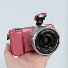 Sony a5000 Pink Mirrorless Camera  16-50mm Silver Lens - 20.1MP Wi-Fi NFC 180 