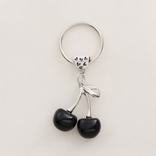 Eleganter Schlüsselanhänger Legierung für Kirsche und Perle Mode Blatt Tasche