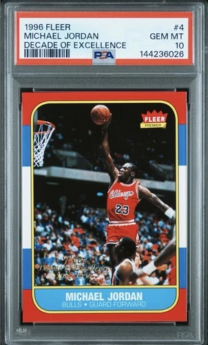 MICHAEL JORDAN 1996 Fleer #4 PSA 10 Decade of Excellence GEM MT Chicago Bulls