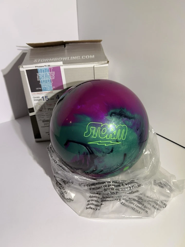 15 lb STORM PHAZE 3 BOWLING BALL - NEW IN BOX 3.-4 PIN 3.3 TOP **GEM** GRAPEVINE - Image 2 of 4
