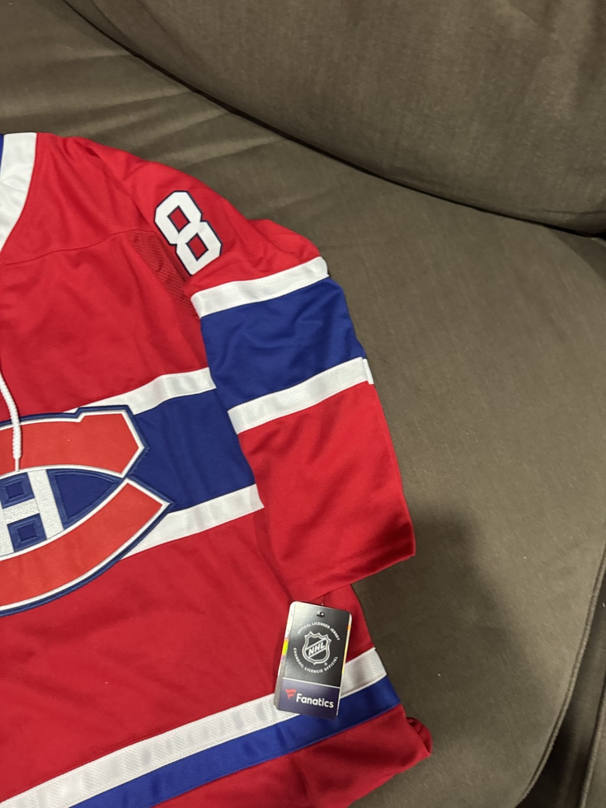 Lane Hutson Montreal Canadiens Red and Blue Jersey Mens Size Medium NEW