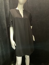 Naked Zebra Shirt Dress Women’s Medium Ruffle Sleeve Midi Black