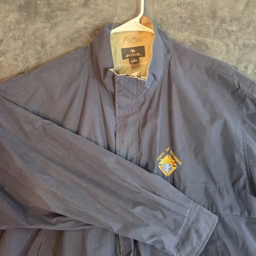 Antigua Knights of Columbus Jacket Men's XL Navy Blue Full Zip Windbreaker - product listing photo