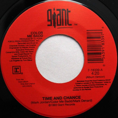 COLOR ME BADD TIME AND CHANCE / INSTRUMENTAL 45RPM 7'' VINYL RECORD VG+ GIANT
