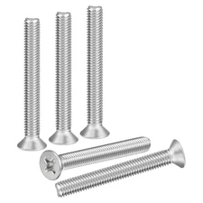 M6-1x50 Flat Head Machine Screws -20pcs -304 Stainless Steel -Silver