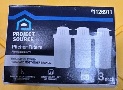 2 Boxes Project Source Replacement for Brita  Water Pitchers 6 Filters