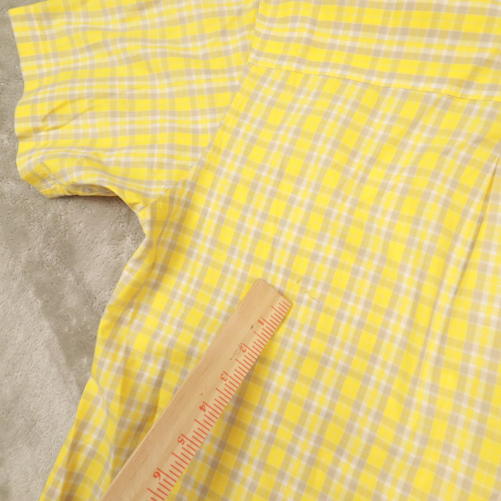 Chaps Ralph Lauren Vintage Easy Care Yellow Plaid Ss Button Up Shirt size Medium thumbnail 8