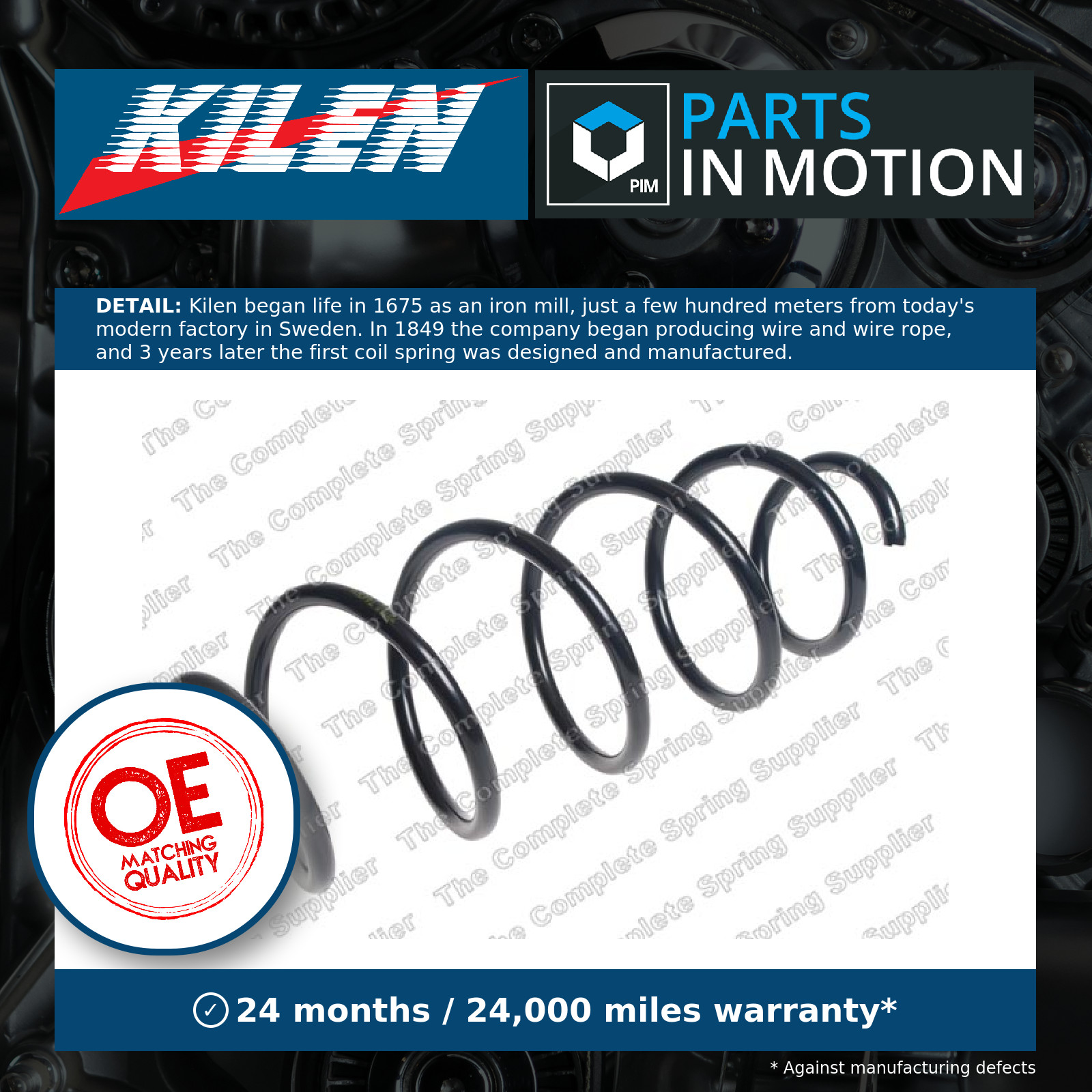 Coil Spring fits FIAT DOBLO 263 1.6D Front 2010 on Suspension Kilen 51819140 New - Image 6