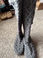 Women's Ugg Australia Cardy Knit Pull On Winter Boots Shoe Size 9 US/40 EU Gray.