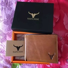 Men Men's RFID Blocking Leather Wallet Credit Card ID Durable Waterproof - Brown