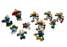 Vintage Schleich 1970s 1980s Smurfs Figures Lot of 11