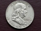 1958-D FRANKLIN HALF DOLLAR 90% SILVER .50¢ UNITED STATES   (A296)