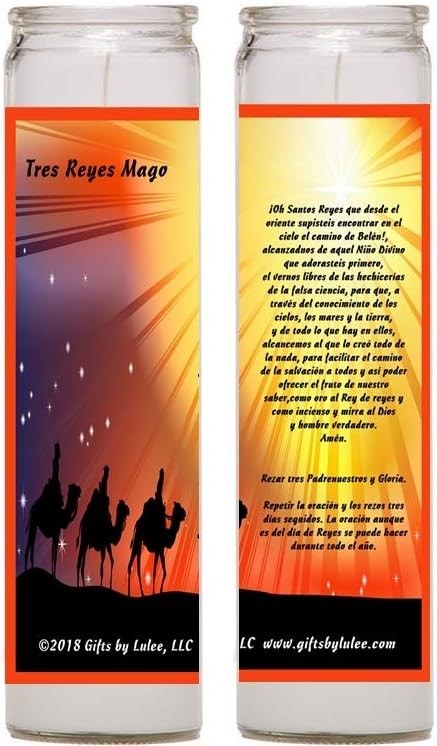 Los Tres Reyes Magos Melchor Gaspar y Baltazar Juego de Dos Cristal de 8 Pulgadas