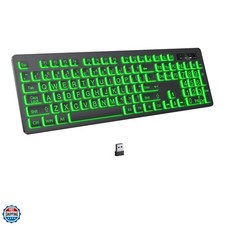 Large Print Backlit Wireless Keyboard, 2.4G S...