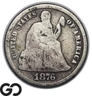 1876-CC Seated Liberty Dime, Carson City Issue!
