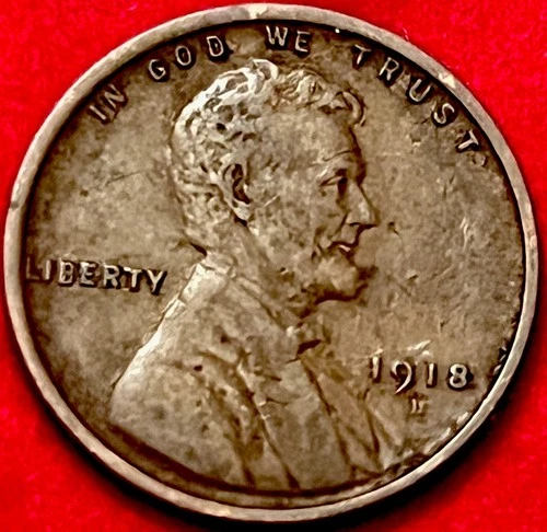 1918-D Lincoln Wheat Cent Penny - Very Fine Condition - Denver Mint JC 549