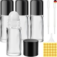 4 StüCk 50ML Roll On Glasflaschen FüR ÄTherisches ÖL, Roll On Flasche Leer, Rol