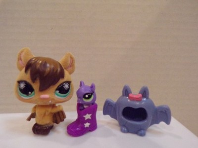Littlest Pet Shop Flocked Bat 820 LPS Authentic Fuzzy