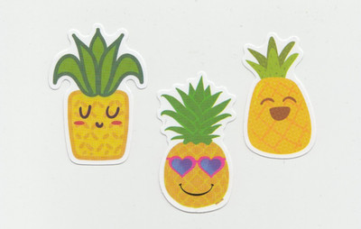 3 Ananas    Aufkleber Sticker Früchte Fruit Saftig Funny Lustig Jungle