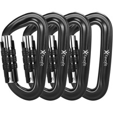 Heavy Duty Locking Carabiner Clips - 12KN 2697 lbs Clips 3.2'' Small D Ring...