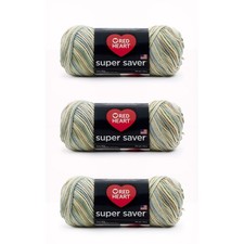 Red Heart Super Saver Yarn, 3 Pack, Aspen Print 3 Count Office Product