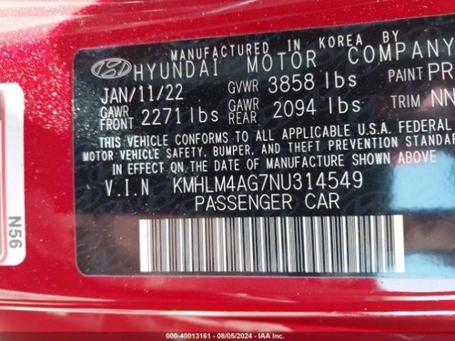 ELANTRA 2022 Temperature Control 1054373 - Picture 12 of 12