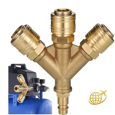 Druckluftverteiler 3-way mit 3 Kupplungen NW 7 1 4 AG