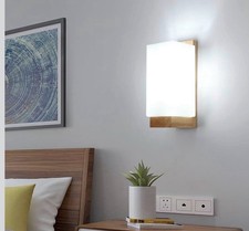 Wooden Wall Light Sconce E27 Minimalist Modern Indoor Wall Lamp Bedroom Office