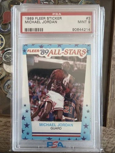 MICHAEL JORDAN *RARE* 1989 FLEER ‘89 ALL-STARS STICKER PSA 9 MINT CARD #3