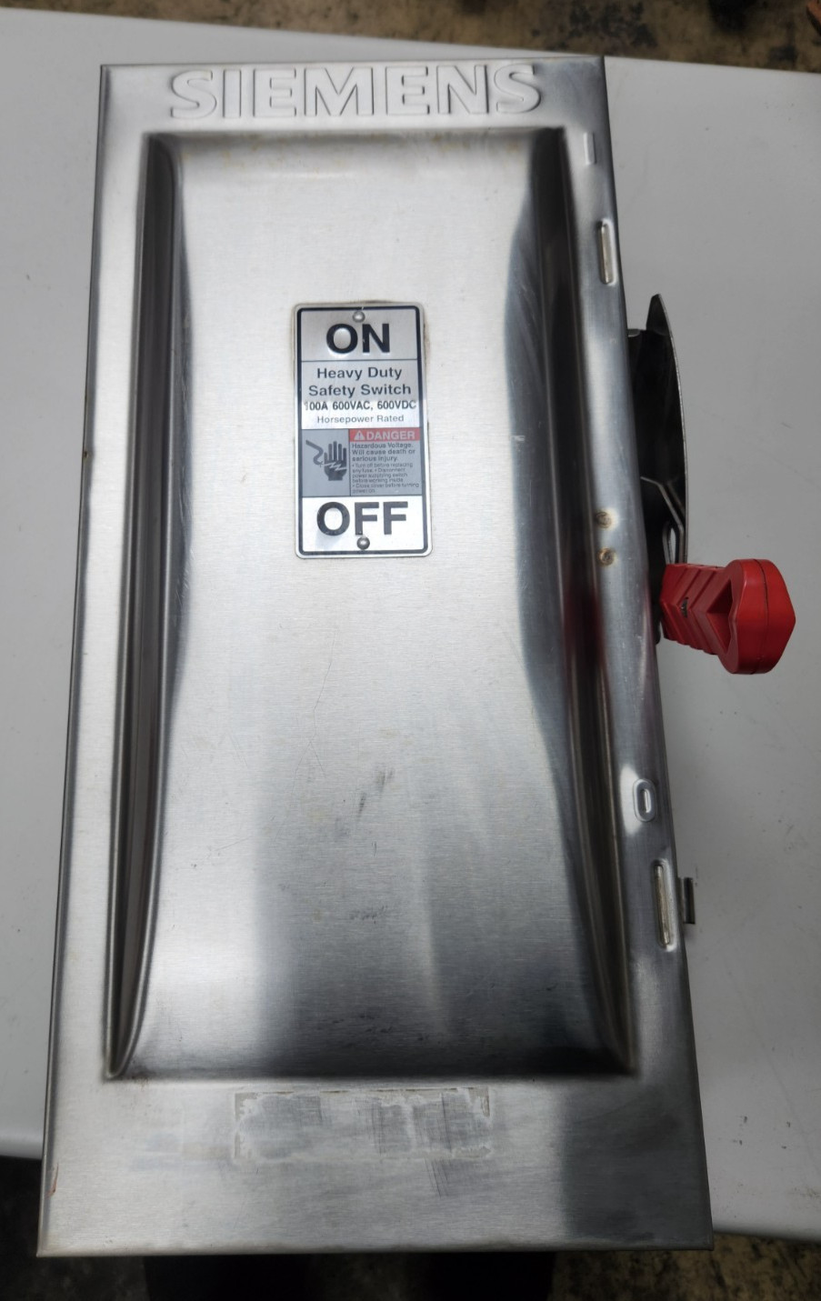😎 SIEMENS 100 AMP STAINLESS NON-FUSED SAFETY SWITCH 600 VAC 100 HP 3 Ø HNF363S