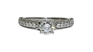 14K White Gold Approx. 0.37Ct F G SI1 Diamond Engagement Ring Size 9 1.9 dwt