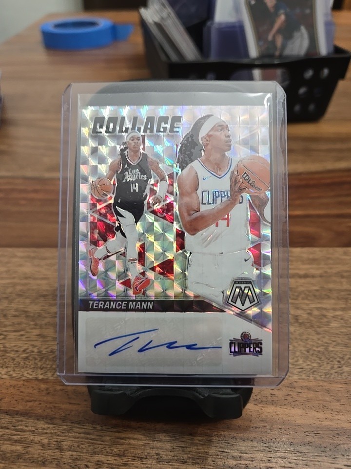 2023-24 PANINI MOSAIC TERANCE MANN COLLAGE SILVER PRIZM AUTO CLIPPERS SP