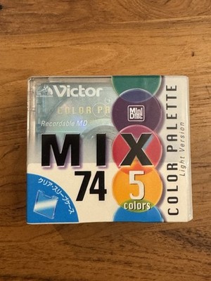 5-pack Victor Color Palette ''Light Version'' 74 Min Recordable MiniDisc. 2001