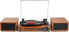Vinyl Record Player with Speakers,Bluetooth Portable Turntable for Vinyl Records