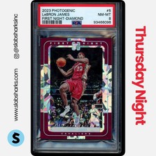 2023 PANINI PHOTOGENIC #5 LEBRON JAMES FIRST NIGHT DIAMOND /75 PSA 8