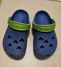 Children Crocs Disney Micky Mouse Blue with Green strap Size 8 - 9 Toddler