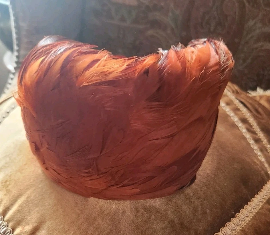 Ferncroft винтажный фазан перо Fascinator половина шляпа красивый 1940-50 эпохи - Изображение 3 из 4