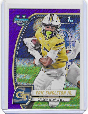 2024 Bowman Chrome U Purple Shimmer Refractor ERIC SINGLETON JR #71 1st Bowman